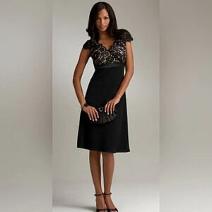EUC Ann Taylor Cap-Sleeve Lace Spectator Dress
